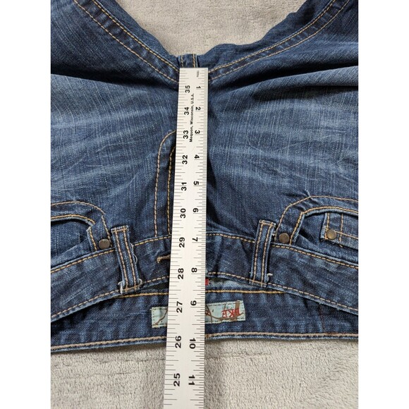 BKE Lexi Crop Jeans Womens 29 Blue Raw Hem Stretch Bling Buckle Denim Casual - Picture 8 of 10